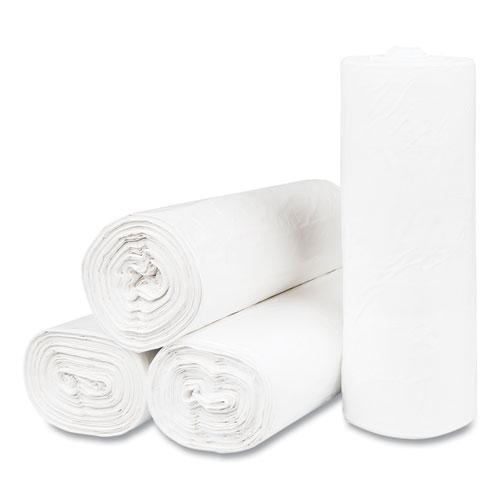 High-Density Commercial Can Liners, 55 gal, 17 mic, 36" x 60", Clear, 25 Bags/Roll, 8 Interleaved Rolls/Carton. Picture 2