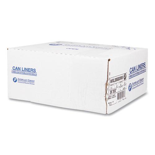 High-Density Commercial Can Liners, 55 gal, 17 mic, 36" x 60", Clear, 25 Bags/Roll, 8 Interleaved Rolls/Carton. Picture 4