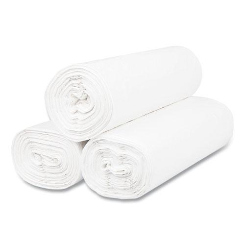 High-Density Commercial Can Liners, 55 gal, 17 mic, 36" x 60", Clear, 25 Bags/Roll, 8 Interleaved Rolls/Carton. Picture 5