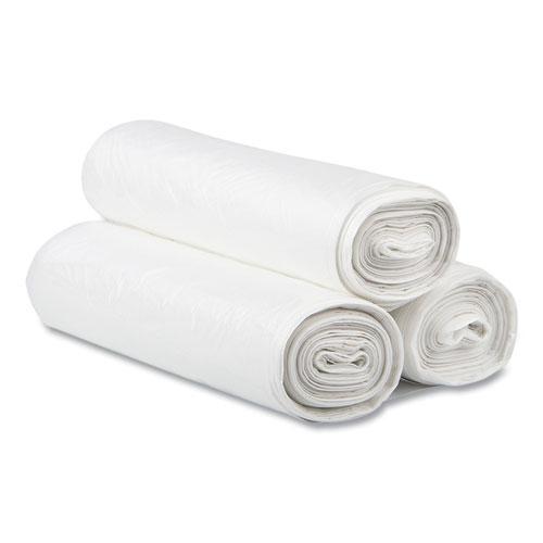 High-Density Commercial Can Liners, 60 gal, 14 mic, 38" x 60", Clear, 25 Bags/Roll, 8 Interleaved Rolls/Carton. Picture 4