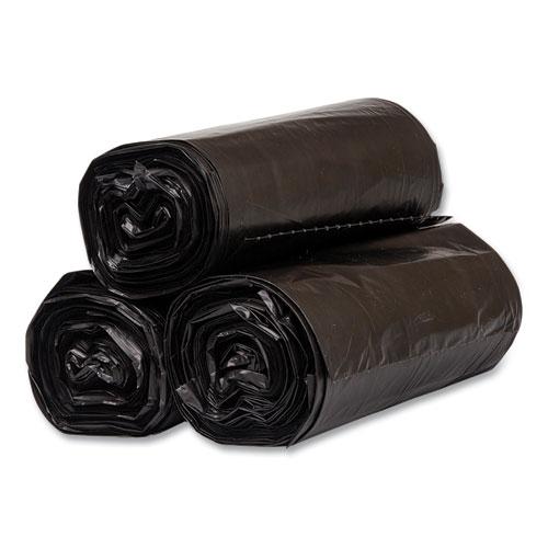 High-Density Commercial Can Liners, 60 gal, 17 mic, 38" x 60", Black, 25 Bags/Roll, 8 Interleaved Rolls/Carton. Picture 3