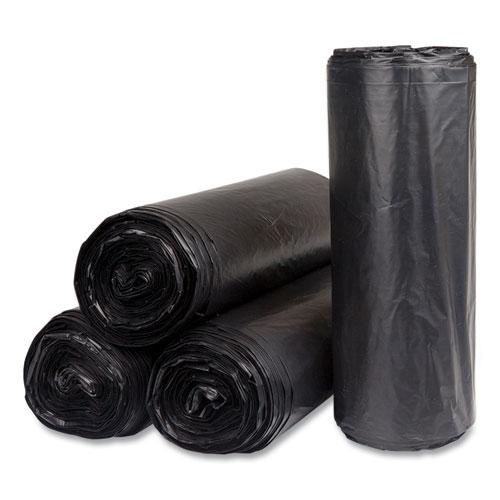 High-Density Commercial Can Liners, 60 gal, 22 mic, 38" x 60", Black, 25 Bags/Roll, 6 Interleaved Rolls/Carton. Picture 2