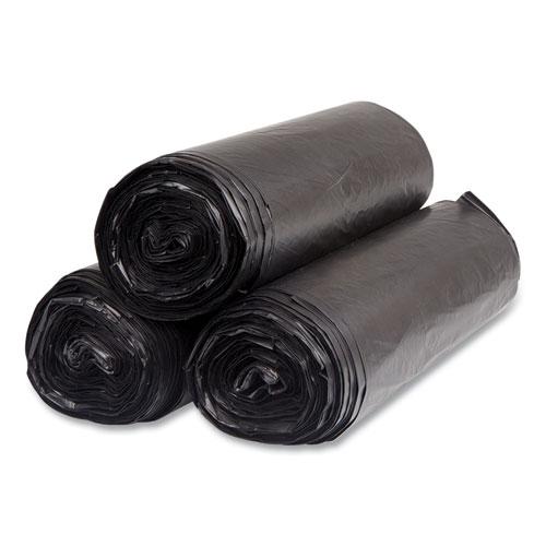 High-Density Commercial Can Liners, 60 gal, 22 mic, 38" x 60", Black, 25 Bags/Roll, 6 Interleaved Rolls/Carton. Picture 5