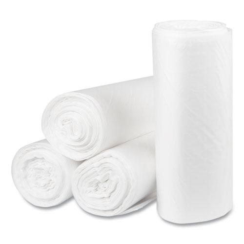 High-Density Commercial Can Liners, 60 gal, 22 mic, 38" x 60", Clear, 25 Bags/Roll, 6 Interleaved Rolls/Carton. Picture 2