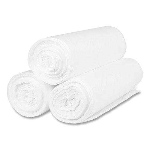 High-Density Commercial Can Liners, 60 gal, 22 mic, 38" x 60", Clear, 25 Bags/Roll, 6 Interleaved Rolls/Carton. Picture 3
