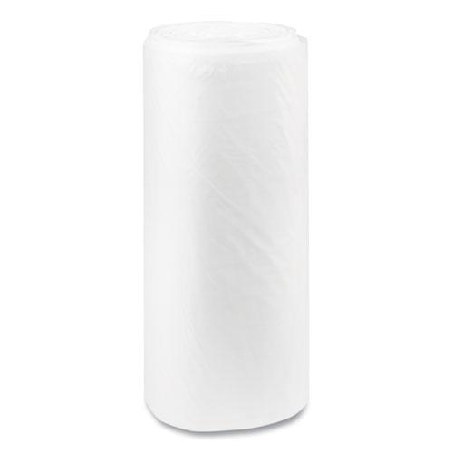 High-Density Commercial Can Liners, 60 gal, 22 mic, 38" x 60", Clear, 25 Bags/Roll, 6 Interleaved Rolls/Carton. Picture 4