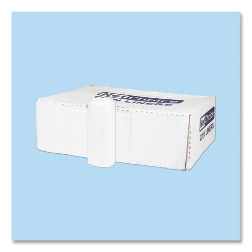 High-Density Commercial Can Liners, 45 gal, 12 mic, 40" x 48", Clear, 25 Bags/Roll, 10 Interleaved Rolls/Carton. Picture 1