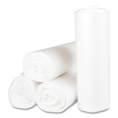 High-Density Commercial Can Liners, 45 gal, 12 mic, 40" x 48", Clear, 25 Bags/Roll, 10 Interleaved Rolls/Carton. Picture 2