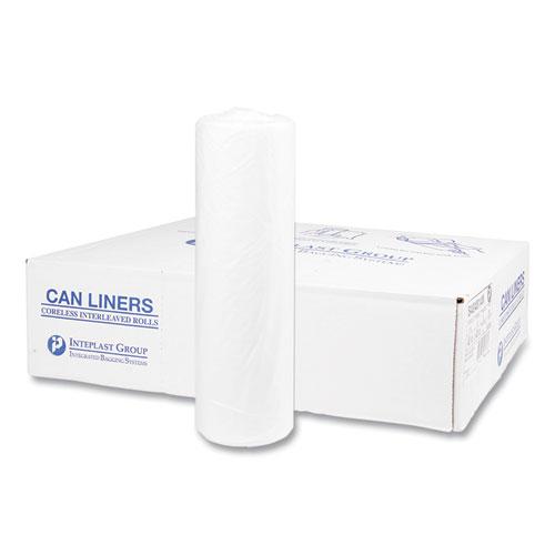 High-Density Commercial Can Liners, 45 gal, 14 mic, 40" x 48", Clear, 25 Bags/Roll, 10 Interleaved Rolls/Carton. Picture 1