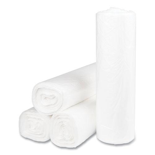High-Density Commercial Can Liners, 45 gal, 14 mic, 40" x 48", Clear, 25 Bags/Roll, 10 Interleaved Rolls/Carton. Picture 2