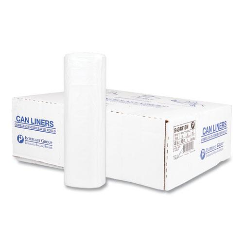 High-Density Commercial Can Liners, 45 gal, 16 mic, 40" x 48", Clear, 25 Bags/Roll, 10 Interleaved Rolls/Carton. Picture 1