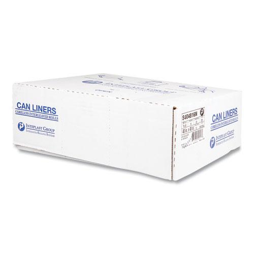 High-Density Commercial Can Liners, 45 gal, 16 mic, 40" x 48", Clear, 25 Bags/Roll, 10 Interleaved Rolls/Carton. Picture 5
