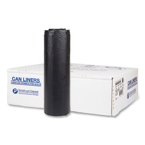 High-Density Commercial Can Liners, 45 gal, 22 mic, 40" x 48", Black, 25 Bags/Roll, 6 Interleaved Rolls/Carton. Picture 1