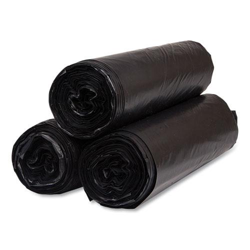 High-Density Commercial Can Liners, 45 gal, 22 mic, 40" x 48", Black, 25 Bags/Roll, 6 Interleaved Rolls/Carton. Picture 5