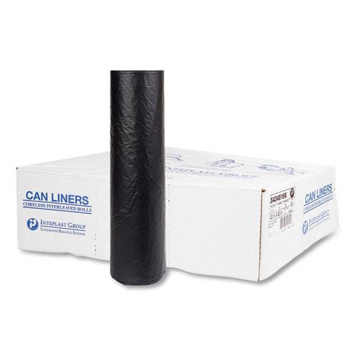 High-Density Commercial Can Liners, 60 gal, 16 mic, 43" x 48", Black, 25 Bags/Roll, 8 Interleaved Rolls/Carton. Picture 1