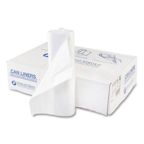 High-Density Commercial Can Liners, 60 gal, 17 mic, 43" x 48", Clear, 25 Bags/Roll, 8 Interleaved Rolls/Carton. Picture 1