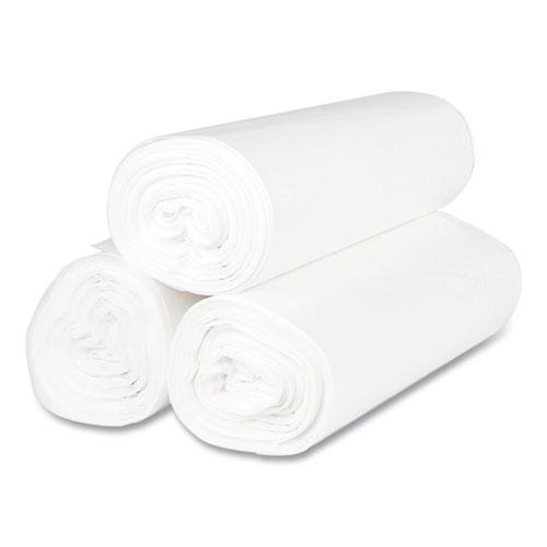 High-Density Commercial Can Liners, 60 gal, 17 mic, 43" x 48", Clear, 25 Bags/Roll, 8 Interleaved Rolls/Carton. Picture 3