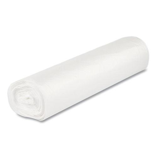 High-Density Commercial Can Liners, 60 gal, 17 mic, 43" x 48", Clear, 25 Bags/Roll, 8 Interleaved Rolls/Carton. Picture 5