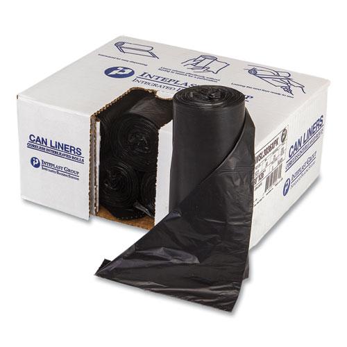 Low-Density Commercial Can Liners, Coreless Interleaved Roll, 30 gal, 0.9 mil, 30" x 36", Black, 25 Bags/Roll, 8 Rolls/Carton. Picture 1