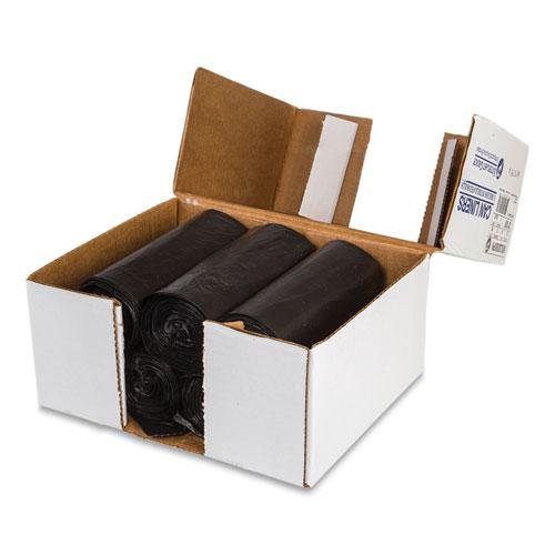 Low-Density Commercial Can Liners, Coreless Interleaved Roll, 30 gal, 0.9 mil, 30" x 36", Black, 25 Bags/Roll, 8 Rolls/Carton. Picture 4