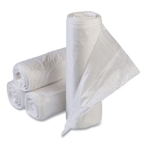 Low-Density Commercial Can Liners, Coreless Interleaved Roll, 60 gal, 1.15mil, 38" x 58", Clear, 20 Bags/Roll, 5 Rolls/Carton. Picture 1