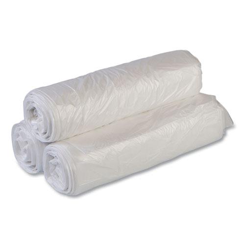 Low-Density Commercial Can Liners, Coreless Interleaved Roll, 60 gal, 1.15mil, 38" x 58", Clear, 20 Bags/Roll, 5 Rolls/Carton. Picture 4