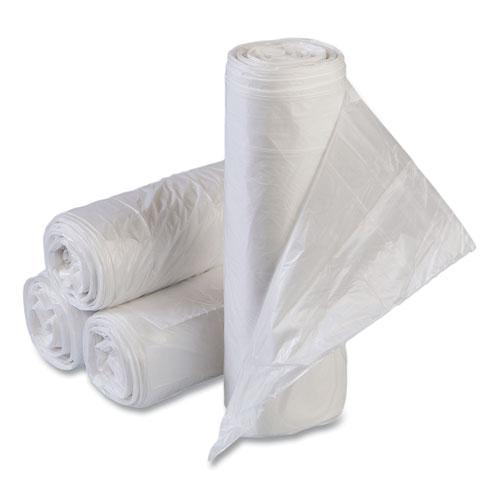 High-Density Commercial Can Liners Value Pack, 33 gal, 10 mic, 33" x 39", Clear, 25 Bags/Roll, 20 Interleaved Rolls/Carton. Picture 1