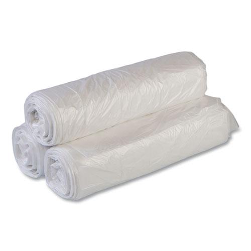 High-Density Commercial Can Liners Value Pack, 33 gal, 10 mic, 33" x 39", Clear, 25 Bags/Roll, 20 Interleaved Rolls/Carton. Picture 4