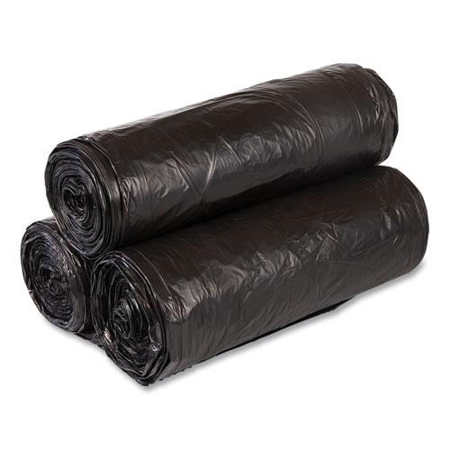 High-Density Commercial Can Liners Value Pack, 60 gal, 19 mic, 38" x 58", Black, 25 Bags/Roll, 6 Interleaved Rolls/Carton. Picture 3