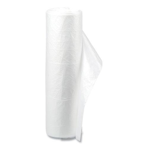 High-Density Commercial Can Liners Value Pack, 60 gal, 12 mic, 38" x 58", Clear, 25 Bags/Roll, 8 Interleaved Rolls/Carton. Picture 4