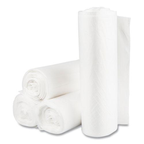 High-Density Commercial Can Liners Value Pack, 60 gal, 14 mic, 38" x 58", Clear, 25 Bags/Roll, 8 Interleaved Rolls/Carton. Picture 1