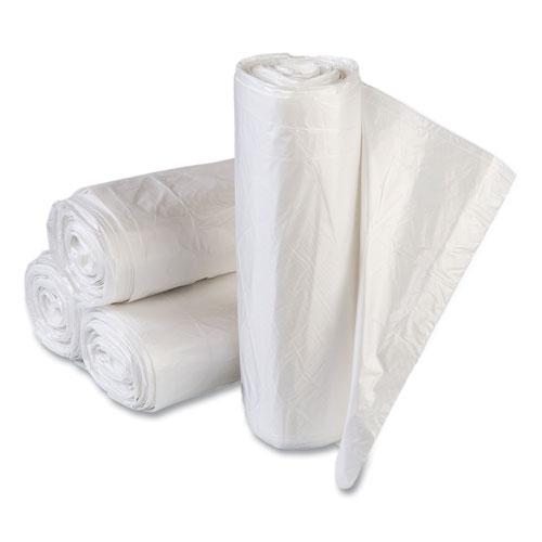 High-Density Commercial Can Liners Value Pack, 60 gal, 14 mic, 43" x 46", Clear, 25 Bags/Roll, 8 Interleaved Rolls/Carton. Picture 1