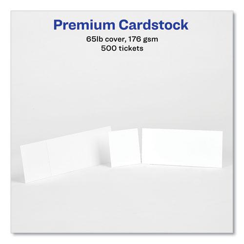 Printable Tickets with Tear-Away Stubs, 97 Bright, 65 lb Cover Weight, 8.5 x 11, White, 10 Tickets/Sheet, 50 Sheets/Pack. Picture 5