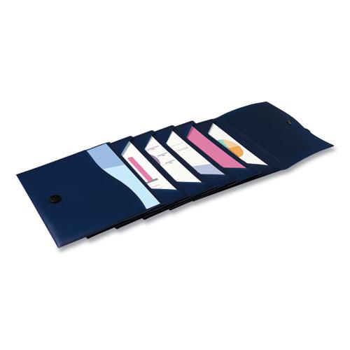 Slide and View Expanding File, 6 Sections, Hook/Loop Closure, Letter Size, Navy Blue. Picture 2