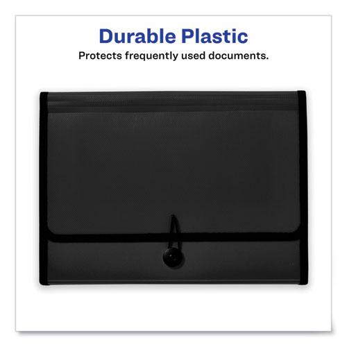 Expanding File Folder Organizer, 7 Sections, Hook/Loop Closure, Letter Size, Black. Picture 6