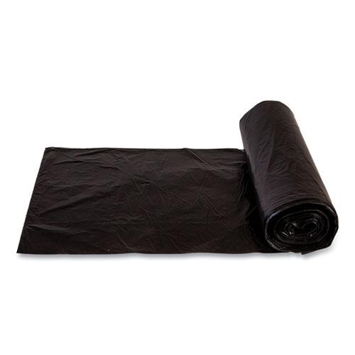 High-Density Commercial Can Liners, 10 gal, 6 mic, 24" x 24", Black, 50 Bags/Roll, 20 Perforated Rolls/Carton. Picture 4