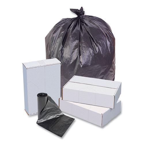 High-Density Commercial Can Liners, 10 gal, 6 mic, 24" x 24", Black, 50 Bags/Roll, 20 Perforated Rolls/Carton. Picture 5