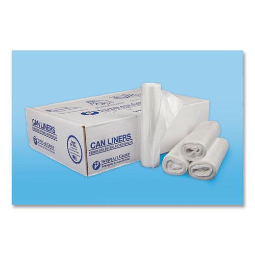 High-Density Commercial Can Liners, 30 gal, 13 mic, 30" x 37", Clear, 25 Bags/Roll, 20 Interleaved Rolls/Carton. Picture 1