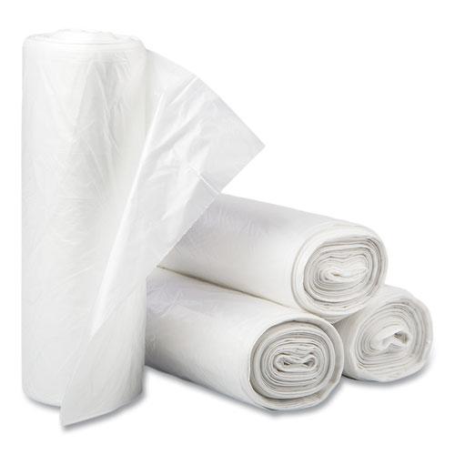 High-Density Commercial Can Liners, 30 gal, 13 mic, 30" x 37", Clear, 25 Bags/Roll, 20 Interleaved Rolls/Carton. Picture 2
