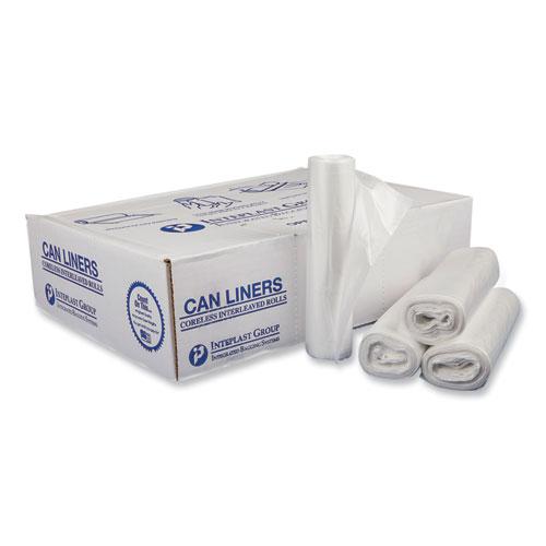 High-Density Commercial Can Liners, 30 gal, 16 mic, 30" x 37", Clear, 25 Bags/Roll, 20 Interleaved Rolls/Carton. Picture 1