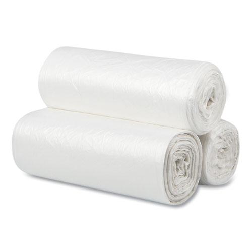 High-Density Commercial Can Liners, 60 gal, 12 mic, 38" x 60", Clear, 25 Bags/Roll, 8 Interleaved Rolls/Carton. Picture 3