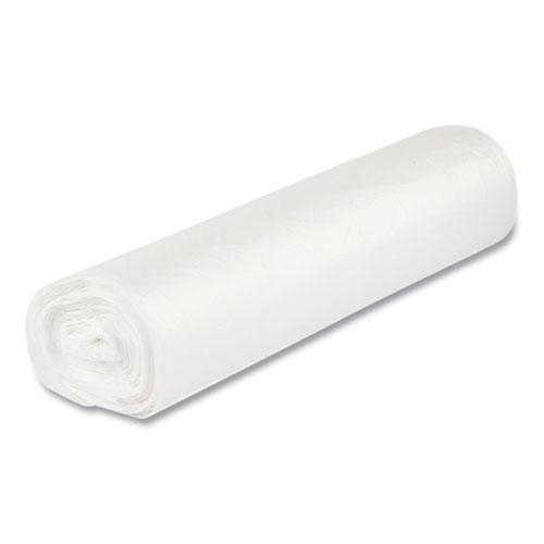 Low-Density Commercial Can Liners, Coreless Perforated Roll, 10 gal, 0.35mil, 24" x 24", Clear, 50 Bags/Roll, 20 Rolls/Carton. Picture 4