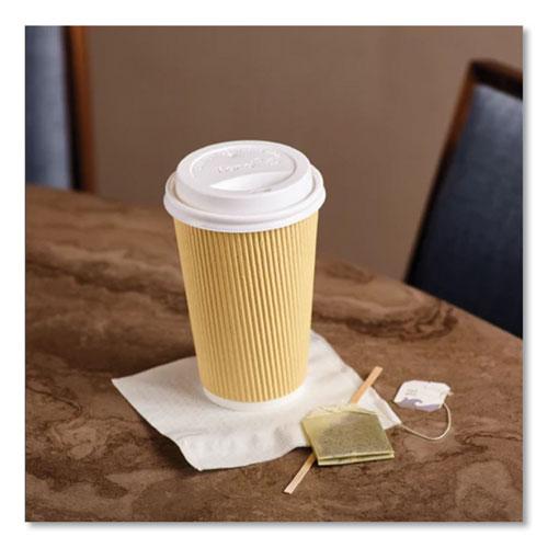 Hot Cup Lids, Fits 10 oz to 24 oz Paper Hot Cups, Sipper Lid, White, 1,000/Carton. Picture 3