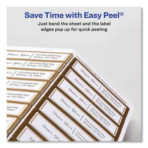 White Easy Peel Mailing Labels with Metallic Border, Inkjet/Laser Printers, 1 x 2.63, White, 30/Sheet, 10 Sheets/Pack. Picture 3