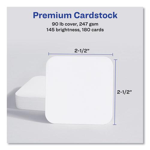 Square Clean Edge Cards with Sure Feed Technology, Laser, 2.5 x 2.5, White, 180 Cards, 9 Cards/Sheet, 20 Sheets/Pack. Picture 5
