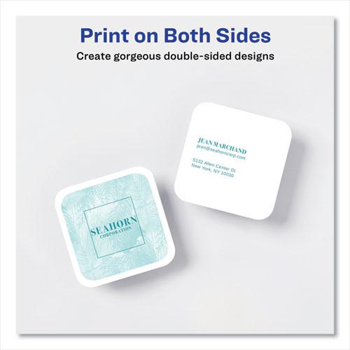 Square Clean Edge Cards with Sure Feed Technology, Laser, 2.5 x 2.5, White, 180 Cards, 9 Cards/Sheet, 20 Sheets/Pack. Picture 7
