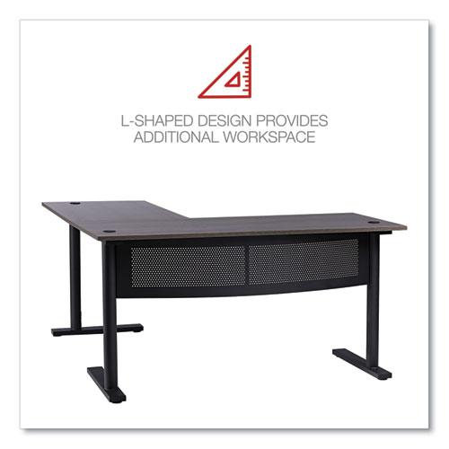 L-Shaped Writing Desk, 59.05" x 59.05" x 29.53", Gray/Black. Picture 4