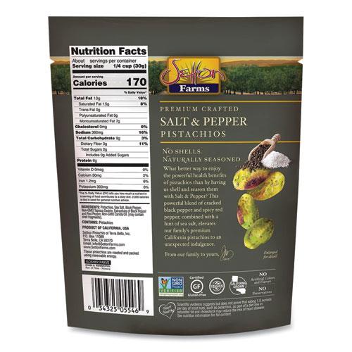 Salt and Pepper Pistachios, 2.5 oz Bag, 8/Carton. Picture 2