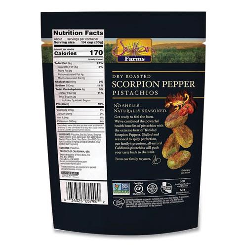 Scorpion Pepper Pistachios, 2.5 oz Bag, 8/Carton. Picture 4