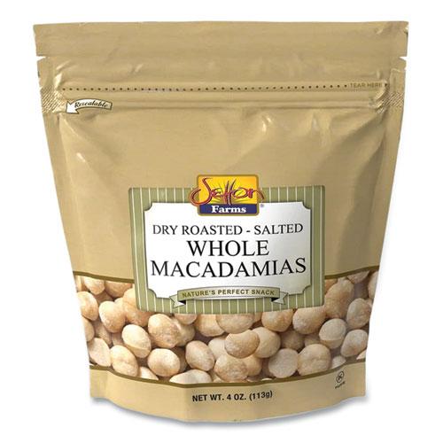 Macadamia Nuts, Dry Roasted, Salted, 4 oz Bag, 12/Carton. Picture 1